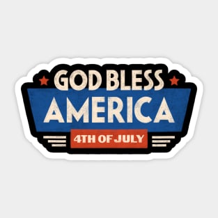 God Bless America 4th of July Sticker